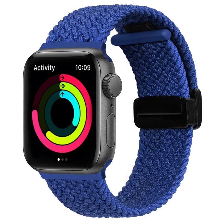 Magnetic Fold Clasp Woven Watch Band For Apple Watch Ultra 2 49mm(Blue) - Watch Bands by PMC Jewellery | Online Shopping South Africa | PMC Jewellery | Buy Now Pay Later Mobicred