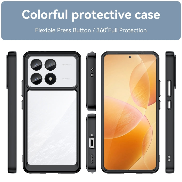 For Xiaomi Redmi K70 Colorful Series Acrylic Hybrid TPU Phone Case(Black) - K70 Cases by PMC Jewellery | Online Shopping South Africa | PMC Jewellery | Buy Now Pay Later Mobicred