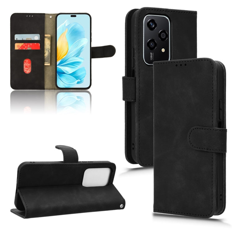 For Honor 200 Lite Skin Feel Magnetic Flip Leather Phone Case(Black) - Honor Cases by PMC Jewellery | Online Shopping South Africa | PMC Jewellery | Buy Now Pay Later Mobicred