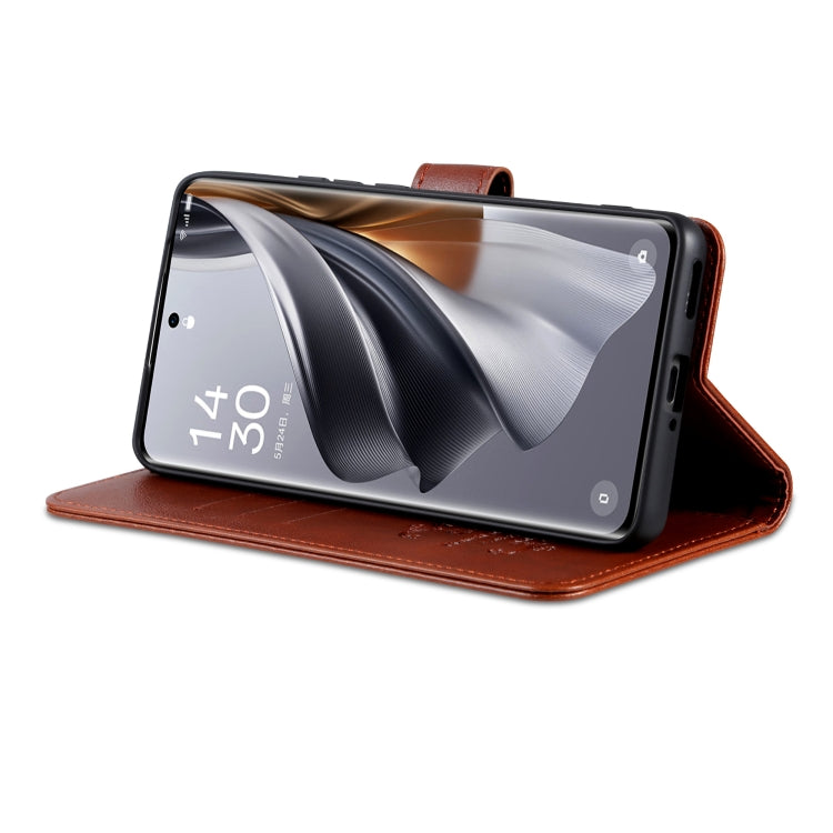 For Honor Magic6 AZNS Sheepskin Texture Flip Leather Phone Case(Brown) - free shipping - PMC Jewellery - Order now!