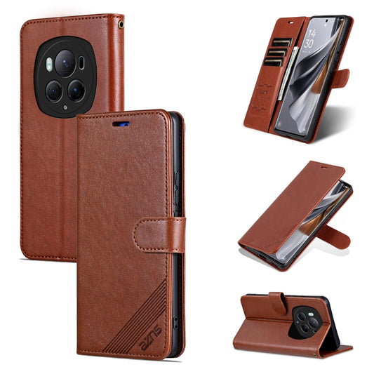 For Honor Magic6 Pro AZNS Sheepskin Texture Flip Leather Phone Case(Brown) - Honor Cases by AZNS | Online Shopping South Africa | PMC Jewellery | Buy Now Pay Later Mobicred