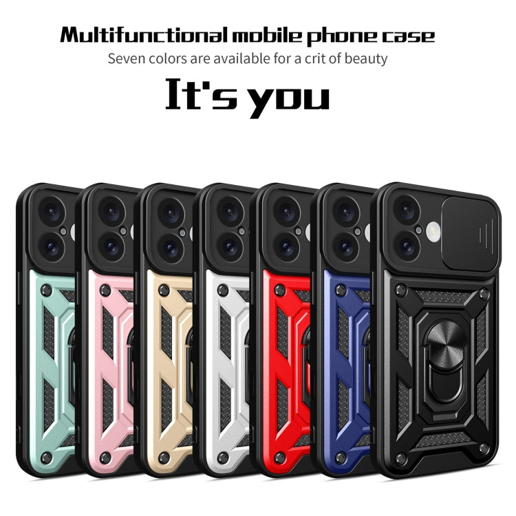 For iPhone 16 Sliding Camera Cover Design TPU+PC Phone Case(Gold) - iPhone 16 Cases by PMC TechLife | Online Shopping South Africa | PMC TechLife | Buy Now Pay Later Mobicred
