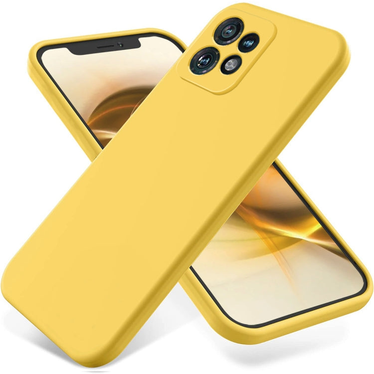 For Motorola Edge 40 Pro/Edge+ 2023/X40 Pure Color Liquid Silicone Shockproof Phone Case(Yellow) - Motorola Cases by PMC TechLife | Online Shopping South Africa | PMC TechLife | Buy Now Pay Later Mobicred