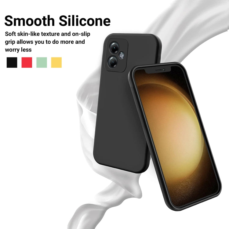For Motorola Moto G14 Pure Color Liquid Silicone Shockproof Phone Case(Black) - Motorola Cases by PMC Jewellery | Online Shopping South Africa | PMC Jewellery | Buy Now Pay Later Mobicred
