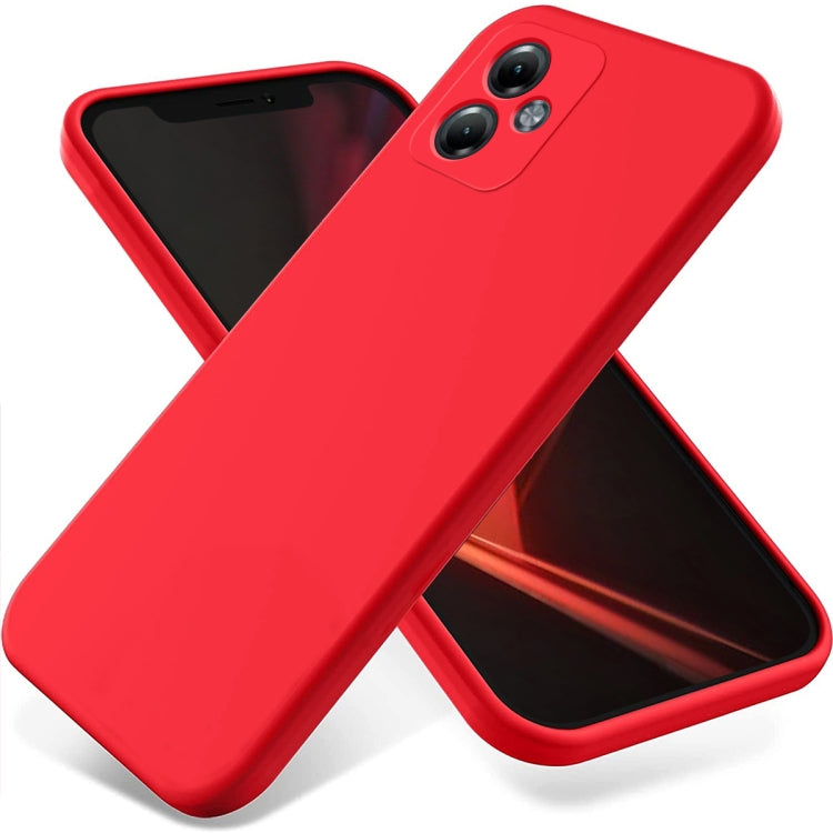 For Motorola Moto G14 Pure Color Liquid Silicone Shockproof Phone Case(Red) - Motorola Cases by PMC TechLife | Online Shopping South Africa | PMC TechLife | Buy Now Pay Later Mobicred