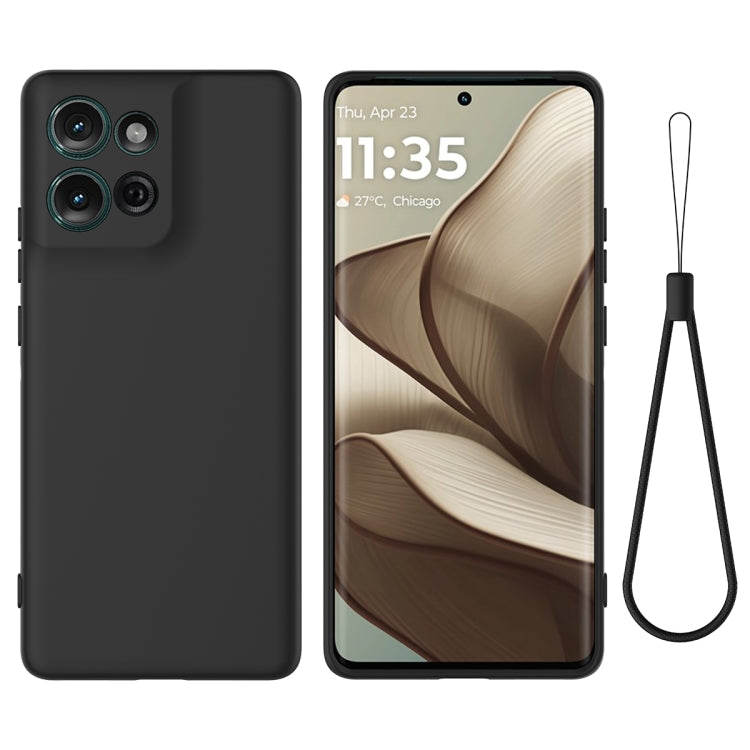 For Motorola Moto G75 Solid Color Liquid Silicone Dropproof Full Coverage Phone Case(Black) - free shipping - PMC TechLife - Order now!
