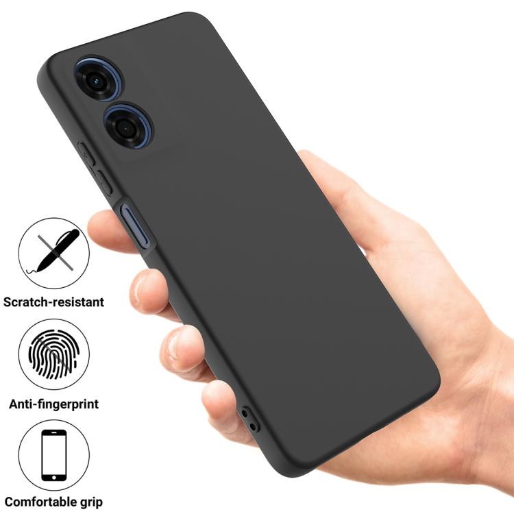 For Motorola Moto G04S 4G / E14 4G Solid Color Liquid Silicone Dropproof Full Coverage Phone Case(Black) - free shipping - PMC TechLife - Order now!