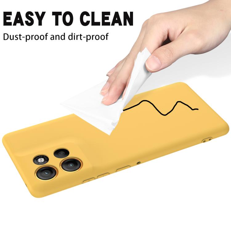 For Motorola Moto G56 5G Solid Color Liquid Silicone Dropproof Full Coverage Phone Case(Yellow) - free shipping - PMC TechLife - Order now!