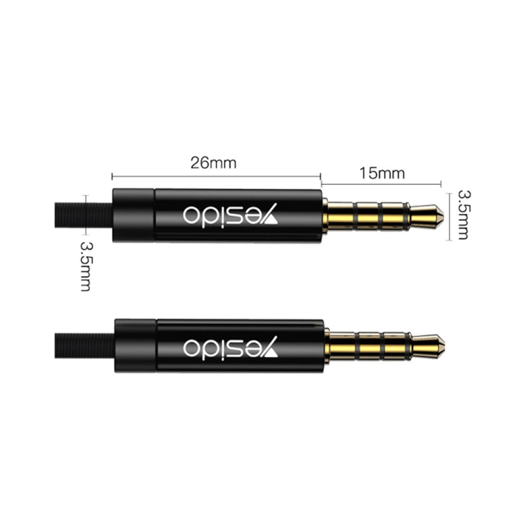 Yesido YAU15 3.5mm Male to 3.5mm Male Audio Cable, Length:2m(Black) - Video & Audio Cable by Yesido | Online Shopping South Africa | PMC Jewellery | Buy Now Pay Later Mobicred