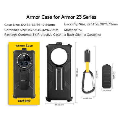 For Ulefone Armor 23 Ultra Ulefone Back Clip Phone Case with Carabiner(Black) - Ulefone Cases by Ulefone | Online Shopping South Africa | PMC Jewellery | Buy Now Pay Later Mobicred