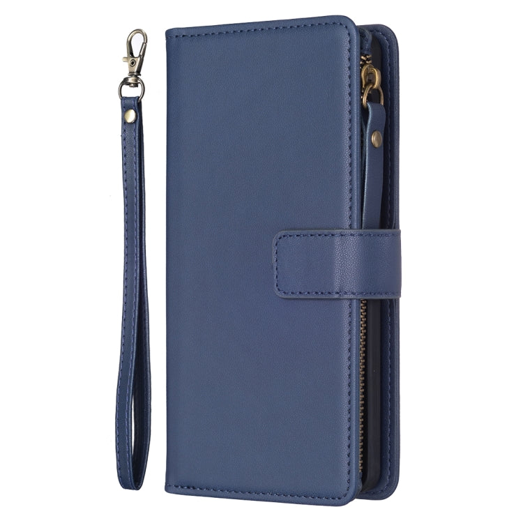 For Google Pixel 8 9 Card Slots Zipper Wallet Leather Flip Phone Case(Blue) - Google Cases by PMC Jewellery | Online Shopping South Africa | PMC Jewellery | Buy Now Pay Later Mobicred