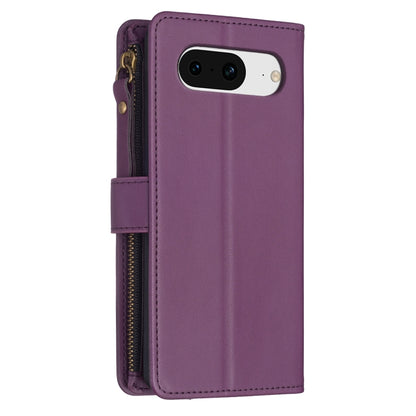 For Google Pixel 8 9 Card Slots Zipper Wallet Leather Flip Phone Case(Dark Purple) - Google Cases by PMC Jewellery | Online Shopping South Africa | PMC Jewellery | Buy Now Pay Later Mobicred