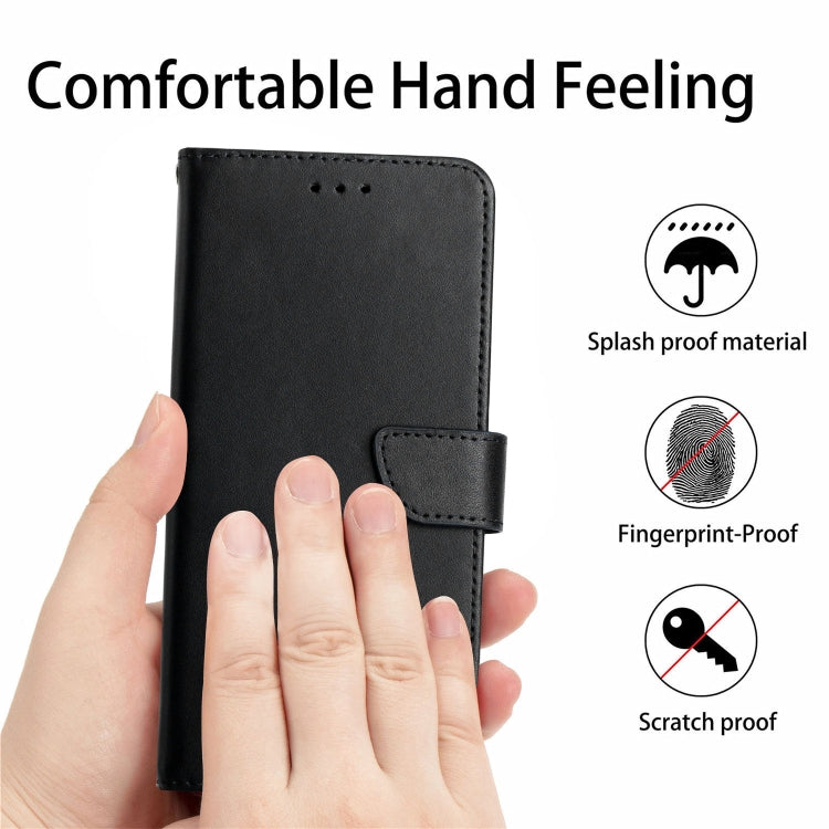 For iPhone 16 Pro Genuine Leather Fingerprint-proof Flip Phone Case(Black) - iPhone 16 Pro Cases by PMC TechLife | Online Shopping South Africa | PMC TechLife | Buy Now Pay Later Mobicred