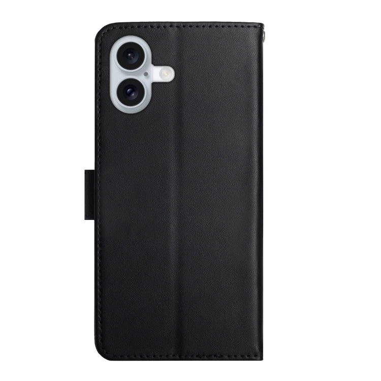 For iPhone 16 Plus Genuine Leather Fingerprint-proof Flip Phone Case(Black) - iPhone 16 Plus Cases by PMC Jewellery | Online Shopping South Africa | PMC Jewellery | Buy Now Pay Later Mobicred