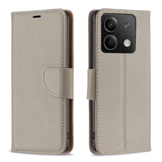 For Xiaomi Redmi Note 13 4G Global Litchi Texture Pure Color Leather Phone Case(Grey) - Note 13 Cases by PMC Jewellery | Online Shopping South Africa | PMC Jewellery | Buy Now Pay Later Mobicred