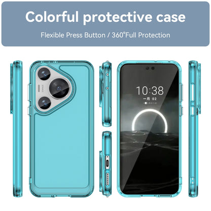 For Huawei Pura 70 Pro+ Candy Series TPU Phone Case(Transparent Blue) - Huawei Cases by PMC Jewellery | Online Shopping South Africa | PMC Jewellery | Buy Now Pay Later Mobicred