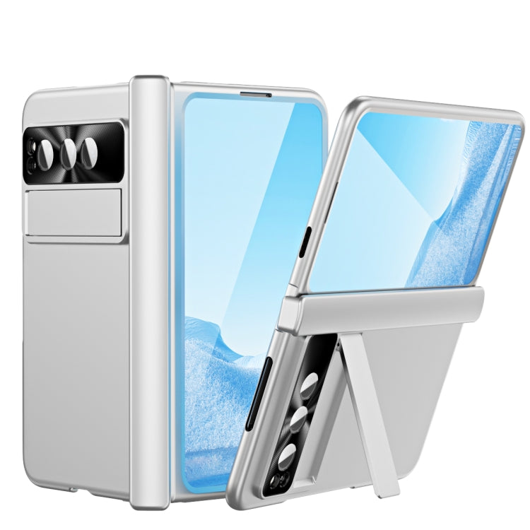 For Google Pixel Fold Integrated Electroplating PC All-inclusive Phone Case with Hinge(Silver) - Google Cases by PMC TechLife | Online Shopping South Africa | PMC TechLife | Buy Now Pay Later Mobicred