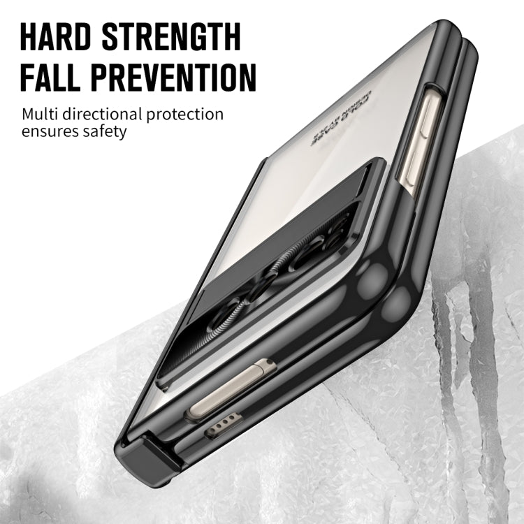 For Google Pixel Fold Integrated Electroplating Folding Phone Case with Hinge(Black) - Google Cases by PMC TechLife | Online Shopping South Africa | PMC TechLife | Buy Now Pay Later Mobicred