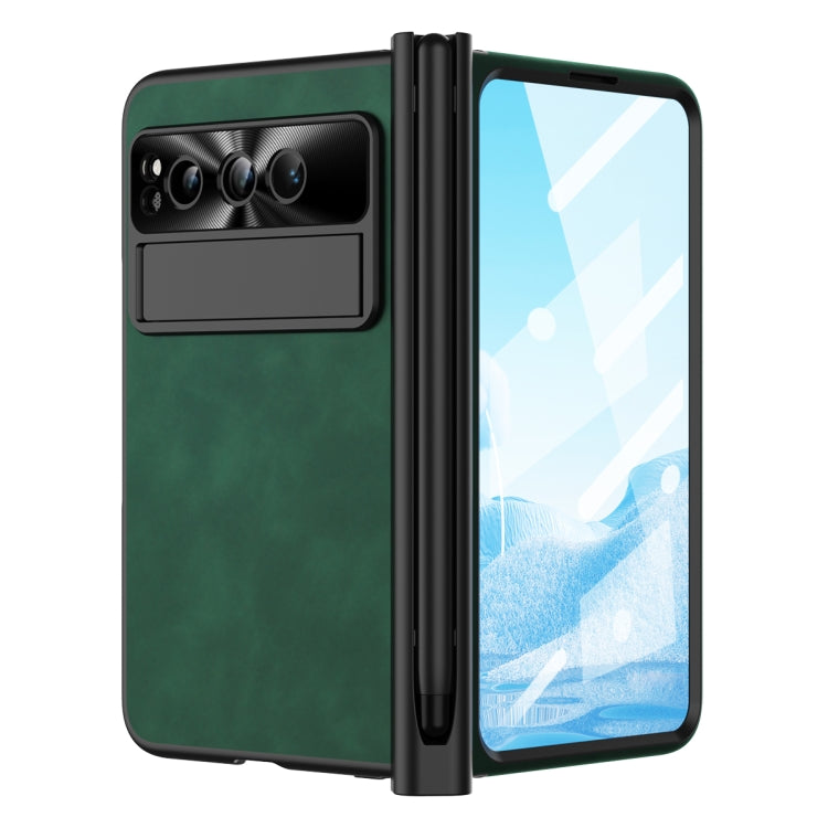 For Google Pixel Fold Integrated Napa Texture All-inclusive Phone Case with Pen Slot(Green) - Google Cases by PMC TechLife | Online Shopping South Africa | PMC TechLife | Buy Now Pay Later Mobicred