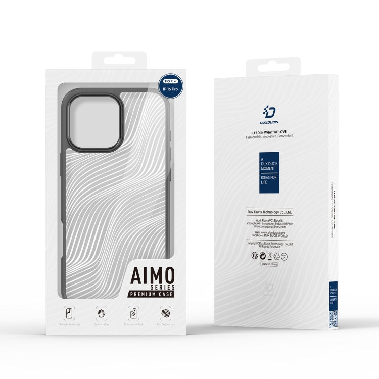 For iPhone 16 Pro DUX DUCIS Aimo Series  Frosted Feel Phone Case(Black) - iPhone 16 Pro Cases by DUX DUCIS | Online Shopping South Africa | PMC Jewellery | Buy Now Pay Later Mobicred