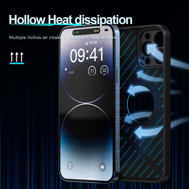 For iPhone 14 R-JUST RJ57 CD Pattern MagSafe Cooling Phone Case(Black) - iPhone 14 Cases by R-JUST | Online Shopping South Africa | PMC TechLife