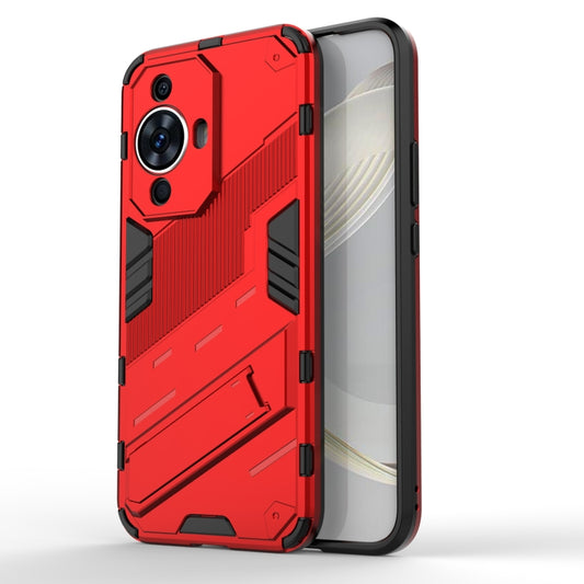 For Huawei nova 11 4G Punk Armor 2 in 1 PC + TPU Phone Case with Holder(Red) - Huawei Cases by PMC Jewellery | Online Shopping South Africa | PMC Jewellery | Buy Now Pay Later Mobicred