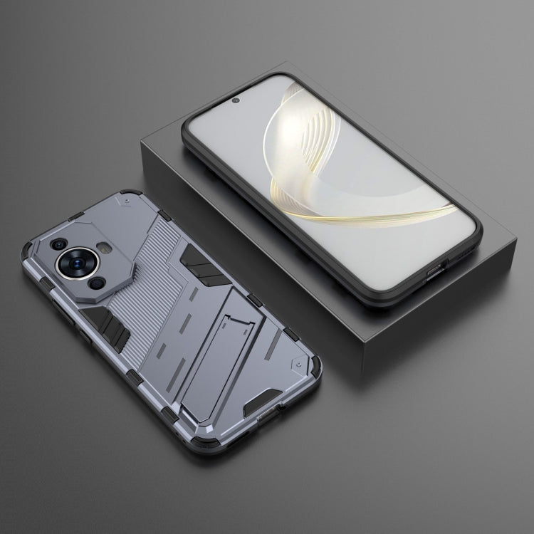 For Huawei nova 11 4G Punk Armor 2 in 1 PC + TPU Phone Case with Holder(Grey) - Huawei Cases by PMC Jewellery | Online Shopping South Africa | PMC Jewellery | Buy Now Pay Later Mobicred