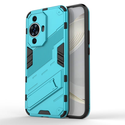 For Huawei nova 11 4G Punk Armor 2 in 1 PC + TPU Phone Case with Holder(Blue) - Huawei Cases by PMC Jewellery | Online Shopping South Africa | PMC Jewellery | Buy Now Pay Later Mobicred