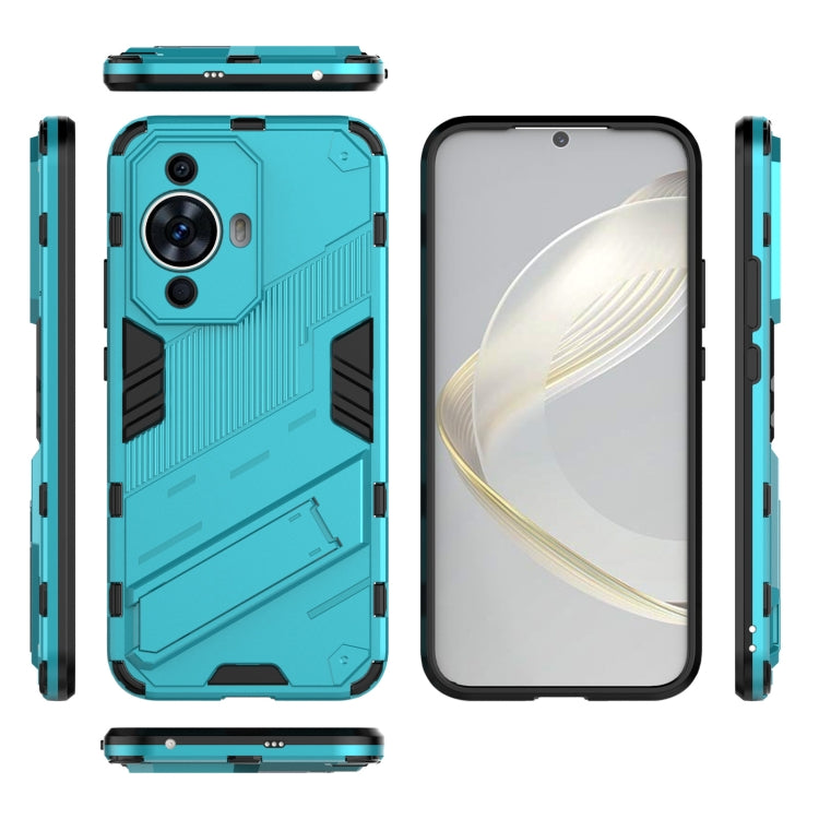 For Huawei nova 11 4G Punk Armor 2 in 1 PC + TPU Phone Case with Holder(Blue) - Huawei Cases by PMC Jewellery | Online Shopping South Africa | PMC Jewellery | Buy Now Pay Later Mobicred