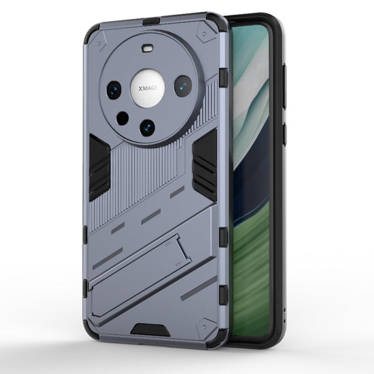 For Huawei Mate 60 Pro Punk Armor 2 in 1 PC + TPU Phone Case with Holder(Grey) - Huawei Cases by PMC Jewellery | Online Shopping South Africa | PMC Jewellery | Buy Now Pay Later Mobicred