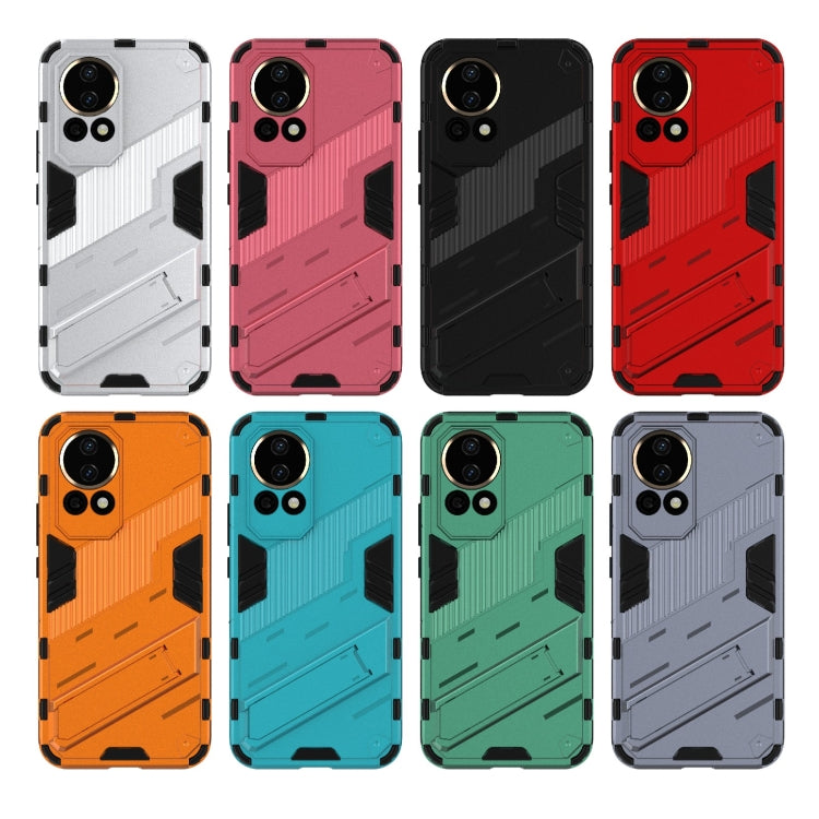 For Huawei nova 12 5G Punk Armor 2 in 1 PC + TPU Phone Case with Holder(Orange) - Huawei Cases by PMC TechLife | Online Shopping South Africa | PMC TechLife | Buy Now Pay Later Mobicred