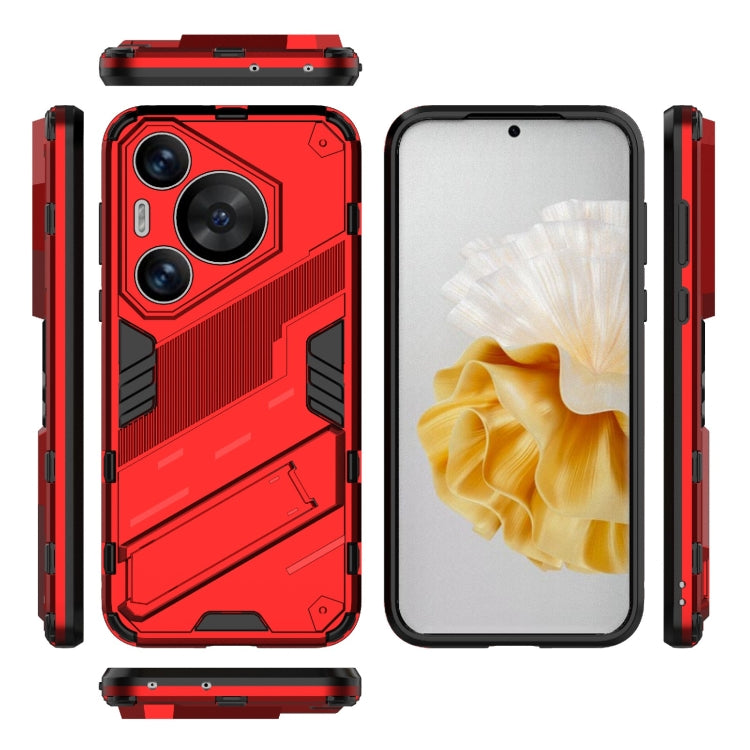 For Huawei Pura 70 Pro / 70 Pro+ Punk Armor 2 in 1 PC + TPU Phone Case with Holder(Red) - Huawei Cases by PMC Jewellery | Online Shopping South Africa | PMC Jewellery | Buy Now Pay Later Mobicred