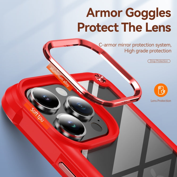 For iPhone 16 Pro TPU + PC Lens Protection Phone Case(Red) - iPhone 16 Pro Cases by PMC Jewellery | Online Shopping South Africa | PMC Jewellery | Buy Now Pay Later Mobicred