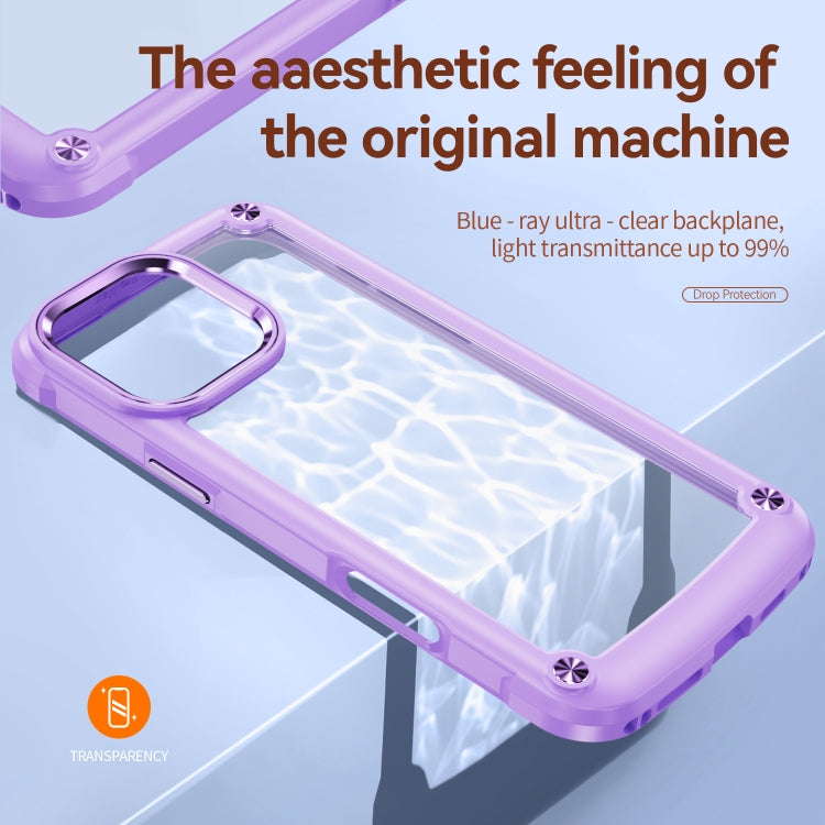 For iPhone 16 Pro Max TPU + PC Lens Protection Phone Case(Purple) - iPhone 16 Pro Max Cases by PMC TechLife | Online Shopping South Africa | PMC TechLife | Buy Now Pay Later Mobicred