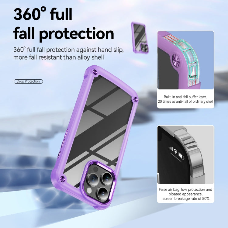 For iPhone 16 Pro Max TPU + PC Lens Protection Phone Case(Purple) - iPhone 16 Pro Max Cases by PMC TechLife | Online Shopping South Africa | PMC TechLife | Buy Now Pay Later Mobicred