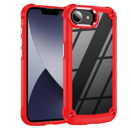 For iPhone 16e TPU + PC Lens Protection Phone Case(Red) - iPhone 16e Cases by PMC Jewellery | Online Shopping South Africa | PMC Jewellery | Buy Now Pay Later Mobicred