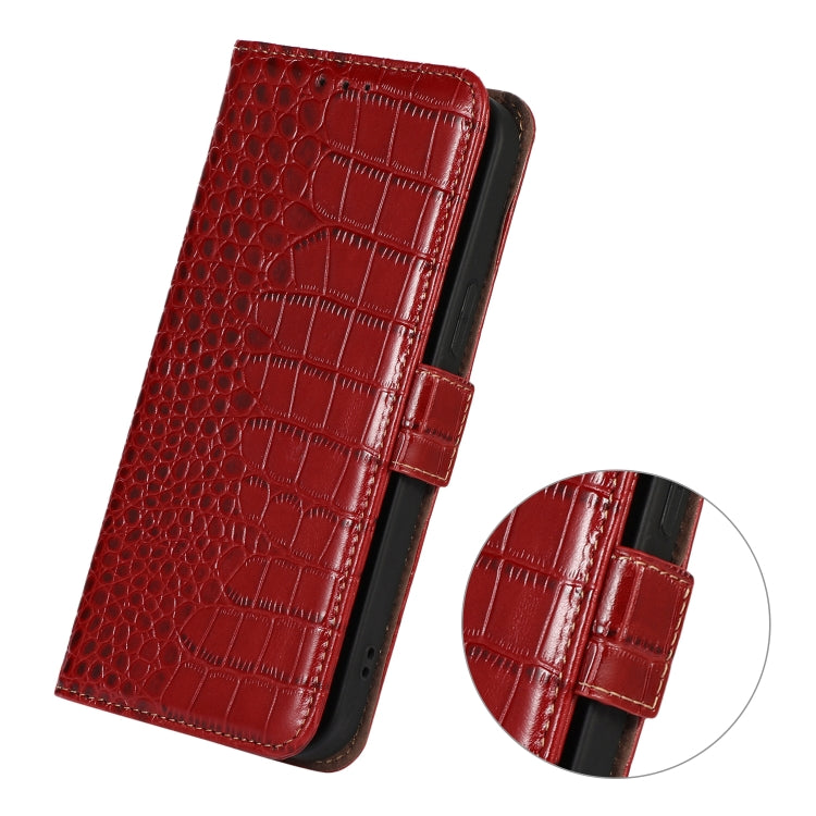 For iPhone 16 Plus Crocodile Top Layer Cowhide Leather Phone Case(Red) - free shipping - PMC TechLife - Order now!