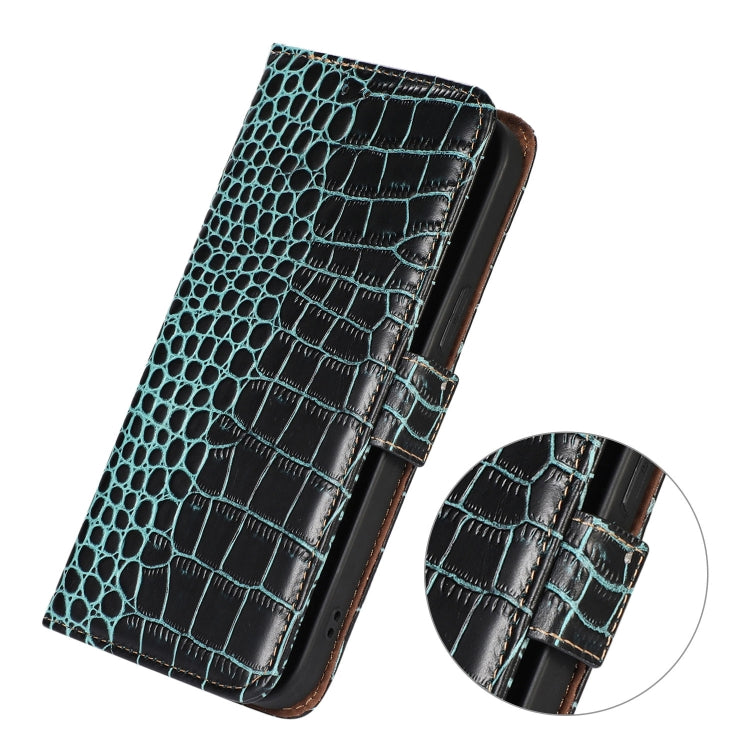 For iPhone 16 Plus Crocodile Top Layer Cowhide Leather Phone Case(Green) - iPhone 16 Plus Cases by PMC Jewellery | Online Shopping South Africa | PMC Jewellery | Buy Now Pay Later Mobicred