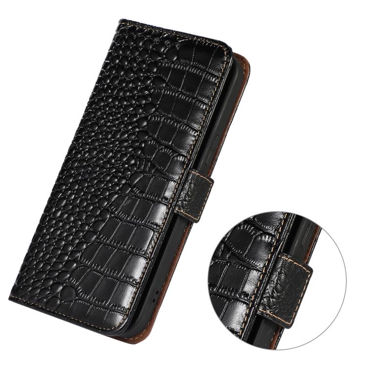 For iPhone 17 Crocodile Top Layer Cowhide Leather Phone Case(Black) - free shipping - PMc TechLife - Order now!