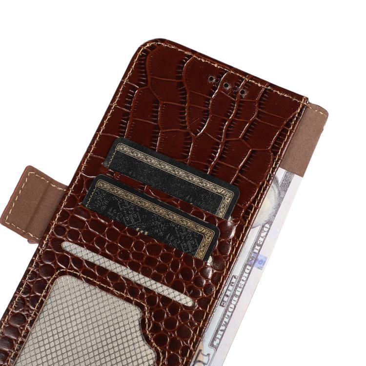 For iPhone 17 Pro Max Crocodile Top Layer Cowhide Leather Phone Case(Brown) - free shipping - PMc TechLife - Order now!