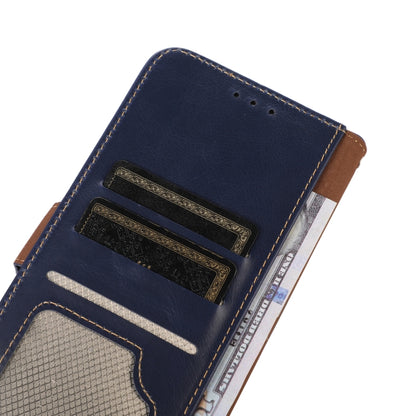 For iPhone 16 Pro Crazy Horse Top Layer Cowhide Leather Phone Case(Blue) - iPhone 16 Pro Cases by PMC Jewellery | Online Shopping South Africa | PMC Jewellery | Buy Now Pay Later Mobicred