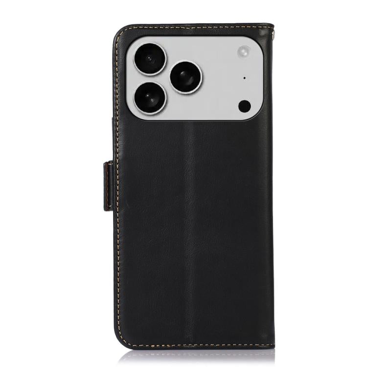 For iPhone 17 Pro Max Crazy Horse Top Layer Cowhide Leather Phone Case(Black) - free shipping - PMc TechLife - Order now!