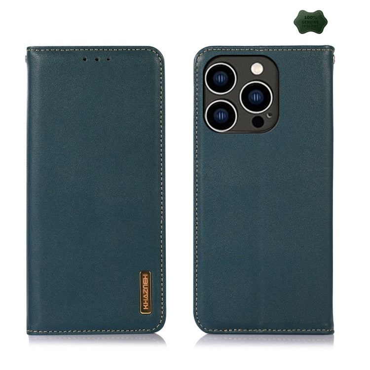 For iPhone 16 Pro Max KHAZNEH Nappa Top Layer Cowhide Leather Phone Case(Green) - free shipping - PMC TechLife - Order now!