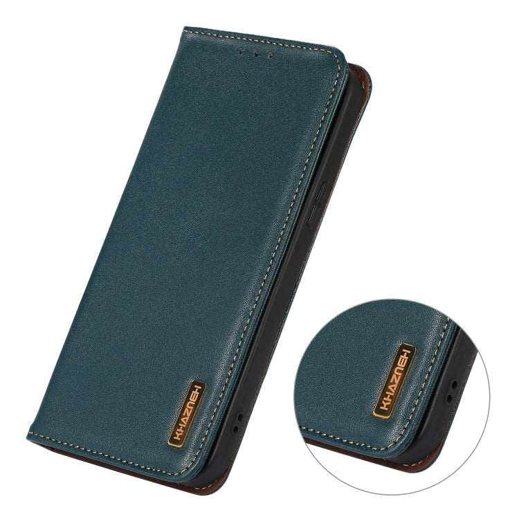 For iPhone 16 Pro Max KHAZNEH Nappa Top Layer Cowhide Leather Phone Case(Green) - free shipping - PMC TechLife - Order now!
