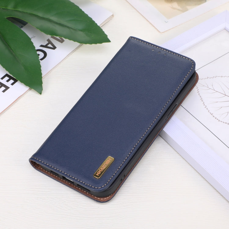 For iPhone 16 Pro KHAZNEH Nappa Top Layer Cowhide Leather Phone Case(Blue) - iPhone 16 Pro Cases by PMC Jewellery | Online Shopping South Africa | PMC Jewellery | Buy Now Pay Later Mobicred