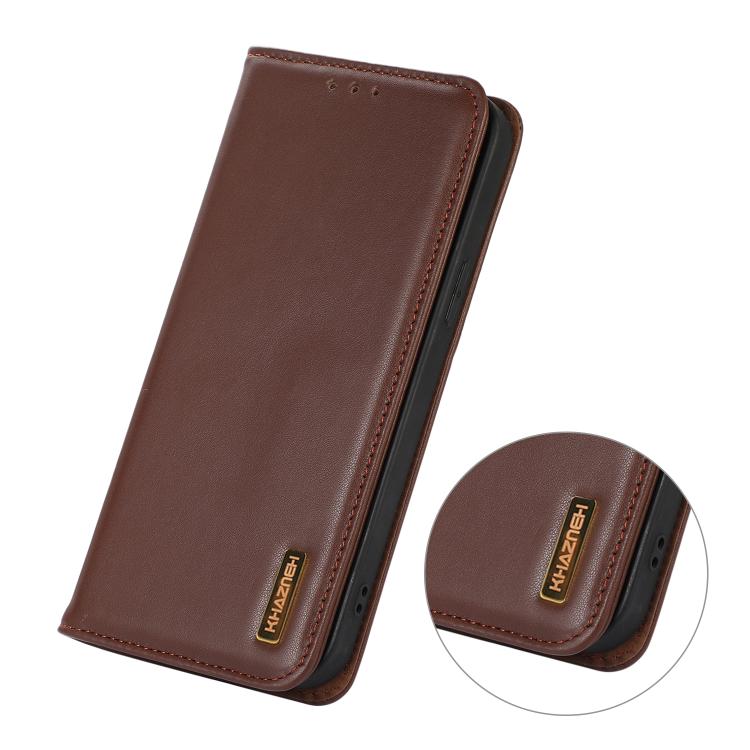 For iPhone 17 KHAZNEH Nappa Top Layer Cowhide Leather Phone Case(Brown) - free shipping - PMc TechLife - Order now!