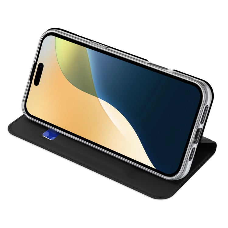 For iPhone 16 DUX DUCIS Skin Pro Series Flip Leather Phone Case(Black) - iPhone 16 Cases by DUX DUCIS | Online Shopping South Africa | PMC TechLife | Buy Now Pay Later Mobicred