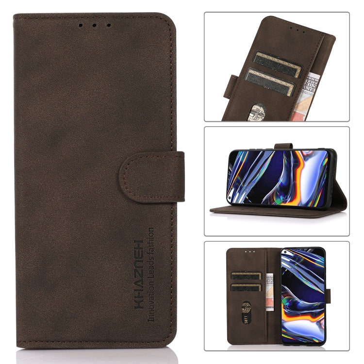 For iPhone 16 KHAZNEH Matte Texture Leather Phone Case(Brown) - iPhone 16 Cases by PMC TechLife | Online Shopping South Africa | PMC TechLife | Buy Now Pay Later Mobicred