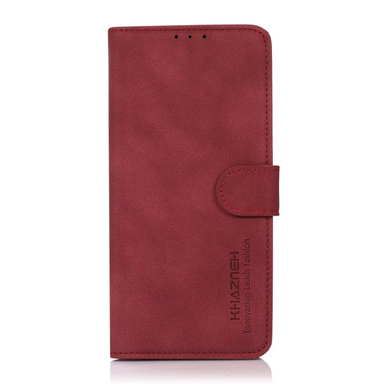 For iPhone 16e KHAZNEH Matte Texture Leather Phone Case(Red) - iPhone 16e Cases by PMC TechLife | Online Shopping South Africa | PMC TechLife | Buy Now Pay Later Mobicred