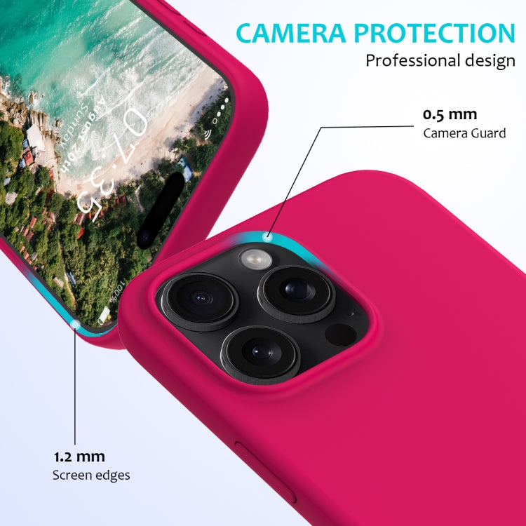 For iPhone 16 Pro Max Solid Color Silicone Phone Case(Rose Red) - More iPhone Cases by PMC Jewellery | Online Shopping South Africa | PMC Jewellery | Buy Now Pay Later Mobicred